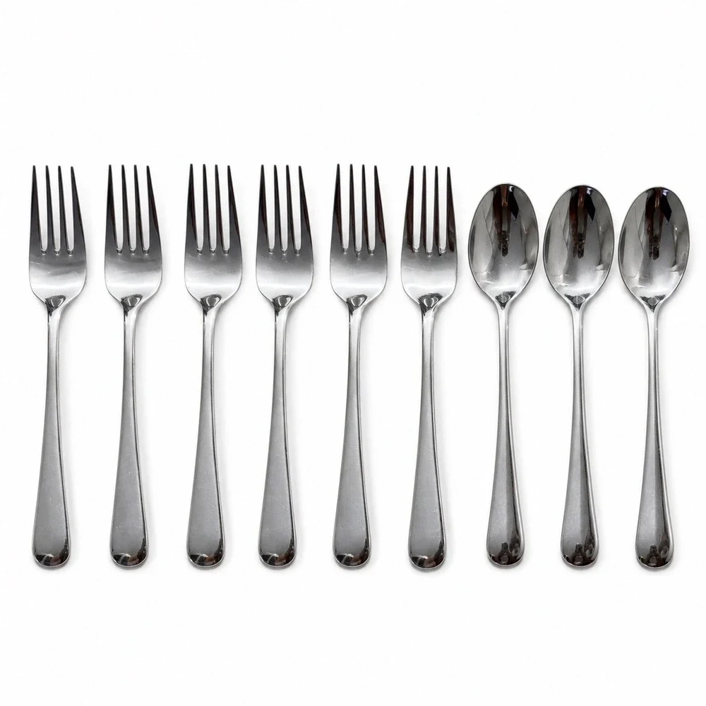 Oneida 18/10 Stainless Steel Flatware Set 6 Dinner Forks 3 Teaspoons Silverware